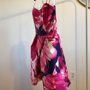 Macy’s BCX Cocktail/Party Dress (navy & pink/hot pink)